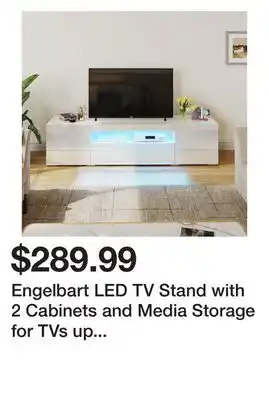 Wayfair Engelbart LED TV Stand with 2 Cabinets and Media Storage for TVs up to 75 For Living Room offer