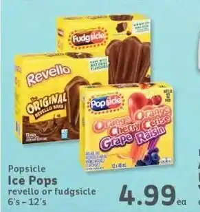 Market Place IGA Popsicle Ice Pops revello or fudgsicle 6's-12's offer