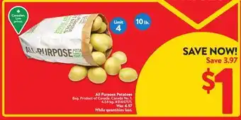 Walmart All Purpose Potatoes offer