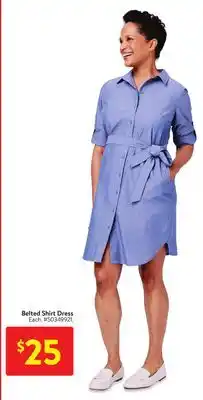 Walmart Belted Shirt Dress offer