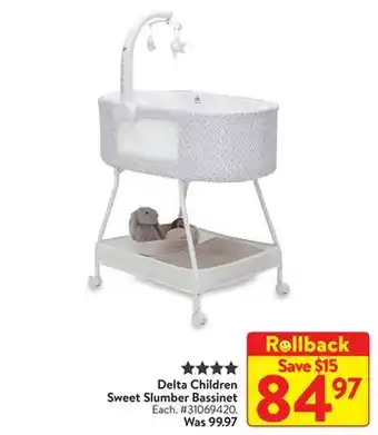 Walmart Delta Children Sweet Slumber Bassinet offer