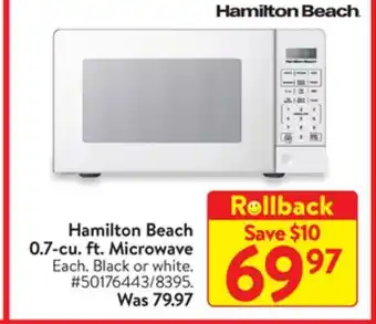 Walmart Hamilton Beach 0.7-cu. ft. Microwave offer