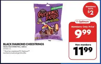 Real Canadian Superstore BLACK DIAMOND CHEESTRINGS, 588 G offer