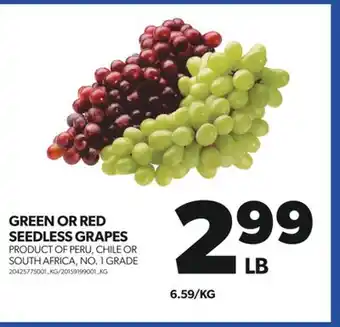 Real Canadian Superstore GREEN OR RED SEEDLESS GRAPES offer