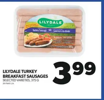 Real Canadian Superstore LILYDALE TURKEY BREAKFAST SAUSAGES, 375 G offer