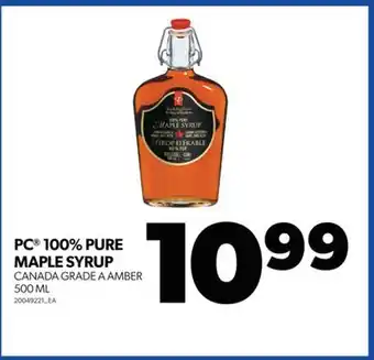 Real Canadian Superstore PC 100% PURE MAPLE SYRUP, 500 ML offer
