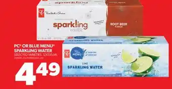 Real Canadian Superstore PC OR BLUE MENU SPARKLING WATER, 12X355 ML offer