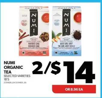 Real Canadian Superstore NUMI ORGANIC TEA, 18'S offer