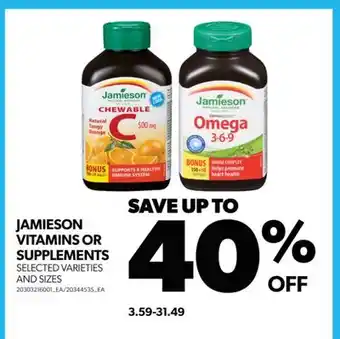 Real Canadian Superstore JAMIESON VITAMINS OR SUPPLEMENTS offer