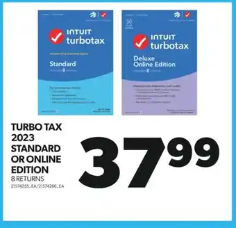 Real Canadian Superstore TURBO TAX 2023 STANDARD OR ONLINE EDITION offer