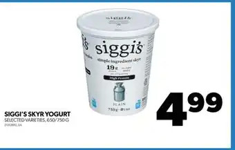Real Canadian Superstore SIGGI'S SKYR YOGURT, 650/750 G offer