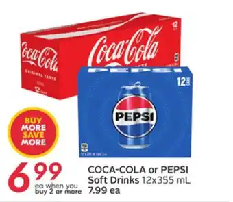 Sobeys COCA-COLA or PEPSI Soft Drinks offer