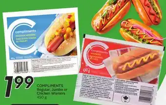 Sobeys COMPLIMENTS Regular, Jumbo or Chicken Wieners offer