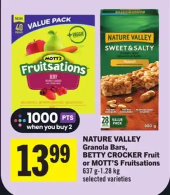 Foodland NATURE VALLEY Granola Bars, BETTY CROCKER Fruit or MOTT'S Fruitsations offer