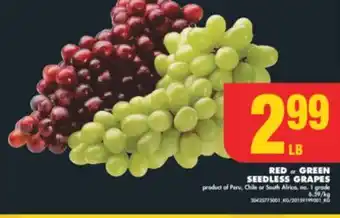 No Frills RED or GREEN SEEDLESS GRAPES offer