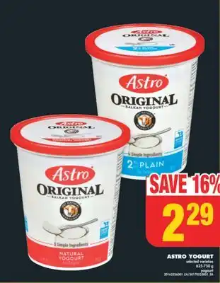 No Frills ASTRO YOGURT, 625-750 g offer