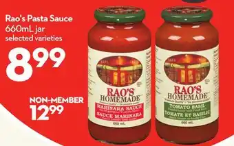 Longo's Rao's Pasta Sauce offer