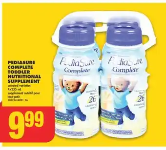 No Frills PEDIASURE COMPLETE TODDLER NUTRITIONAL SUPPLEMENT, 4x235 mL offer