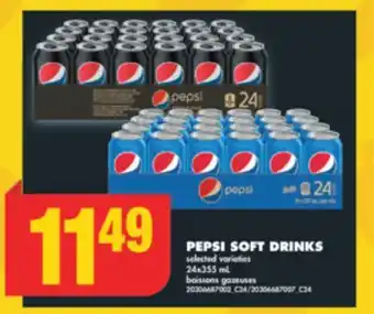 No Frills PEPSI SOFT DRINKS, 24x355 mL offer