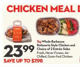 Longo's 1kg Whole Barbecue Rotisserie Style Chicken and Choice of 2 Entrée Sides offer