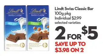 Longo's Lindt Swiss Classic Bar offer