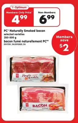 Independent Grocer PC NATURALLY SMOKED BACON, 250-500 G offer