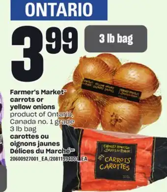 Independent Grocer FARMER'S MARKET CARROTS OR YELLOW ONIONS, 3 LB BAG offer