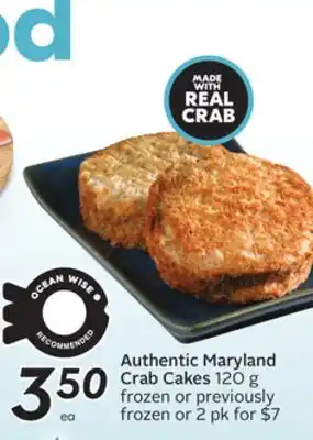 Sobeys Authentic Maryland Crab Cakes offer