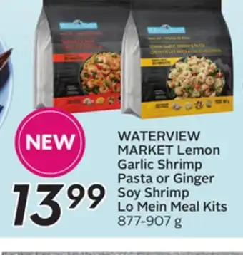 Sobeys WATERVIEW MARKET Lemon Garlic Shrimp Pasta or Ginger Soy Shrimp Lo Mein Meal Kits offer