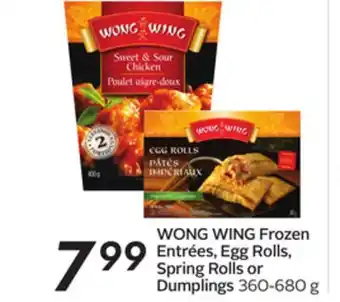 Sobeys WONG WING Frozen Entrées, Egg Rolls, Spring Rolls or Dumplings offer