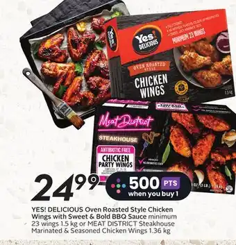 Sobeys YES! DELICIOUS Oven Roasted Style Chicken Wings with Sweet & Bold BBQ Sauce offer