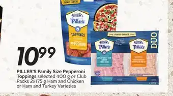 Sobeys PILLER'S Family Size Pepperoni Toppings offer