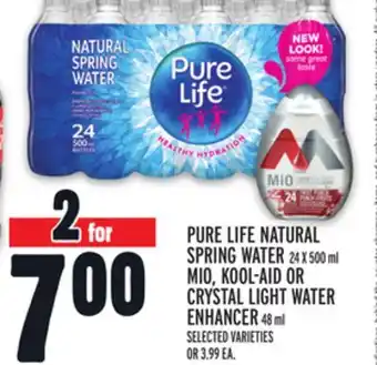 Metro PURE LIFE NATURAL SPRING WATER 24 X 500 ML MIO, KOOL-AID OR CRYSTAL LIGHT WATER ENHANCER 48 ML offer