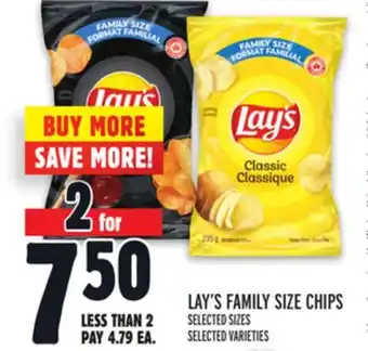 Metro LAY'S FAMILY SIZE CHIPS offer