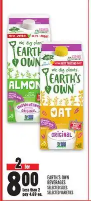 Metro EARTH'S OWN BEVERAGES offer