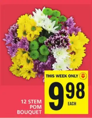 Food Basics 12 STEM POM BOUQUET offer