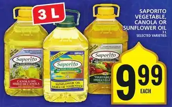Food Basics SAPORITO VEGETABLE, CANOLA OR SUNFLOWER OIL offer