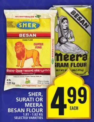 Food Basics SHER, SURATI OR MEERA BESAN FLOUR offer