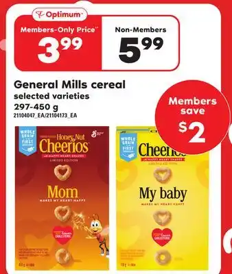 Loblaws GENERAL MILLS CEREAL, 297-450 G offer