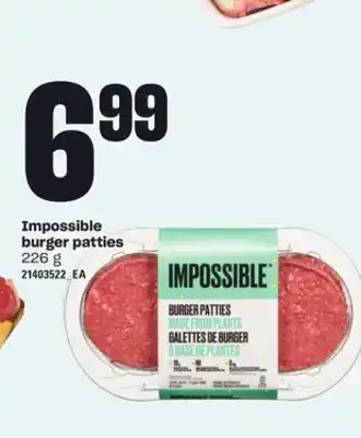 Loblaws IMPOSSIBLE BURGER PATTIES, 226 g offer