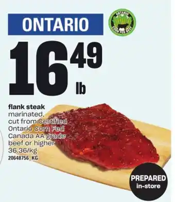 Loblaws FLANK STEAK offer