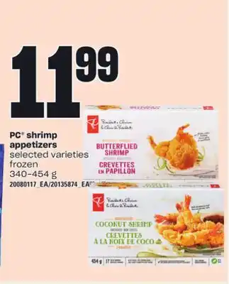 Loblaws PC SHRIMP APPETIZERS, 340-454 g offer