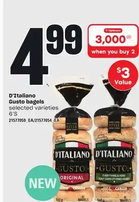 Loblaws D'ITALIANO GUSTO BAGELS, 6'S offer