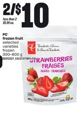 Loblaws PC FROZEN FRUIT, 300-600 g offer