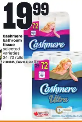 Loblaws CASHMERE BATHROOM TISSUE, 24=72 ROLLS offer