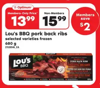 Loblaws LOU'S BBQ PORK BACK RIBS, 680 g offer