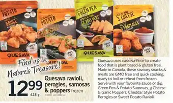 Fortinos QUESAVA RAVIOLI, PEROGIES, SAMOSAS & POPPERS, 425 g offer