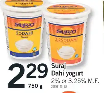 Fortinos SURAJ DAHI YOGURT, 750 g offer