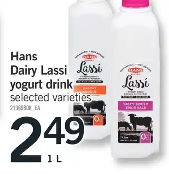 Fortinos HANS DAIRY LASSI YOGURT DRINK, 1 L offer