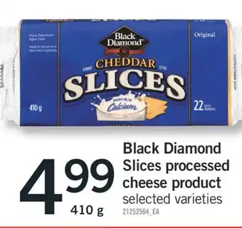 Fortinos BLACK DIAMOND SLICES PROCESSED CHEESE PRODUCT 410 G offer